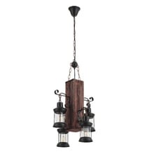 Debra Pine Wood 4-Light Pendant Light